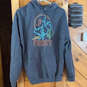 Ost Charcoal Hoodie with Vibrant Neon Graphics